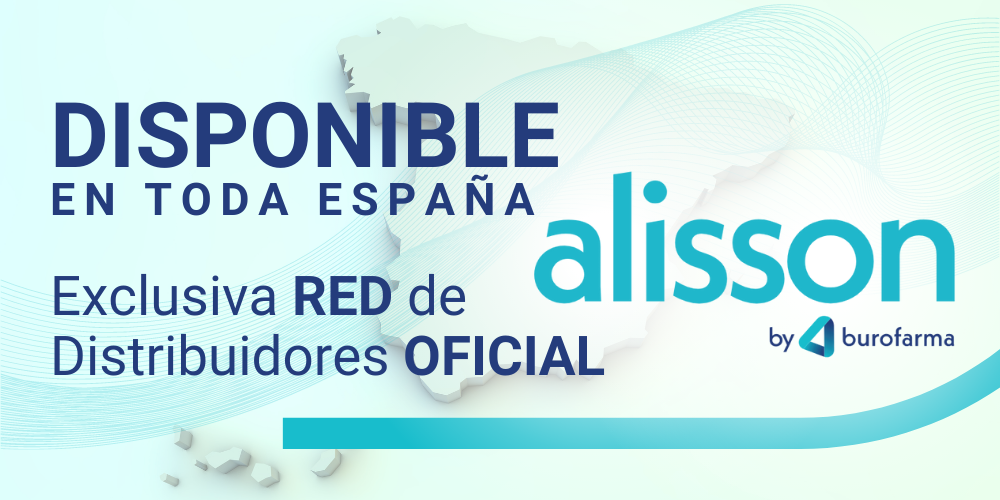 Mapa interactivo de España destacando la extensa red de distribuidores de Alisson en diversas regiones del país, simbolizando la amplia cobertura y la accesibilidad de sus servicios en el sector farmacéutico