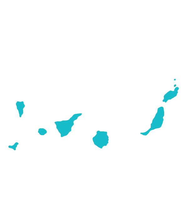 Representación cartográfica de Canarias, enfocándose en las farmacias que han mejorado su tesorería y control de gasto gracias a innovadores software de farmacia